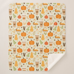 Fun Orange Fall Pattern Sherpadecke