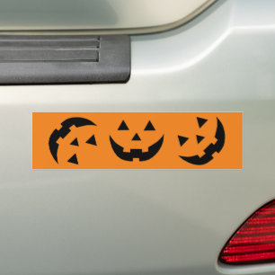 Fun orange Kürbislaterne Kürbisgesicht Halloween Autoaufkleber