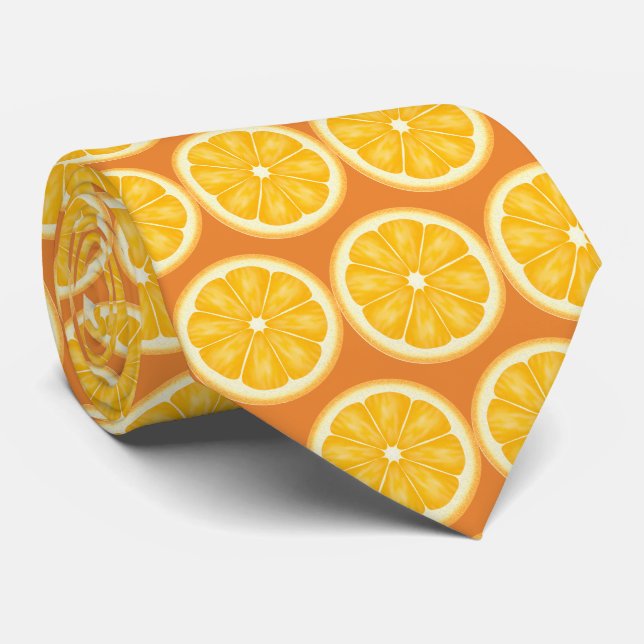 Fun Orange tranche agrumes cravate (Roulé)