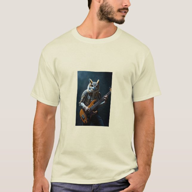 Fun Owl Bass Player T - Shirt (Vorderseite)