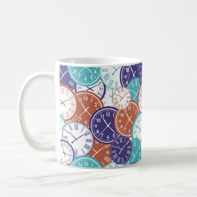 Fun Page Voll von Clock Faces Kaffeetasse (Links)