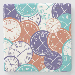 Fun Page Voll von Clock Faces Steinuntersetzer