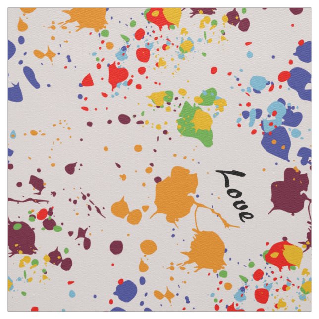Fun Paint Tropfens Farbige FrühlingsLiebe Stoff (Muster)
