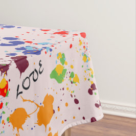 Fun Paint Tropfens Farbige FrühlingsLiebe Tischdecke