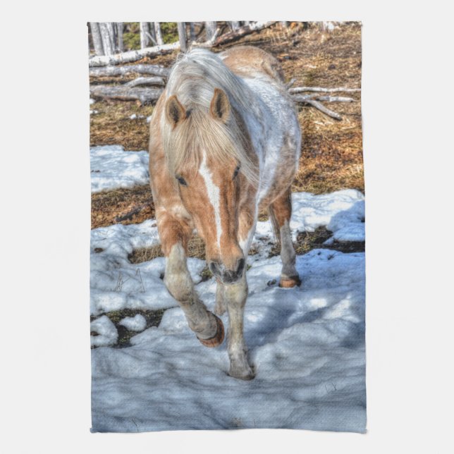 Fun Palomino Paint Ranch Pferd Tierliebhaber Foto Handtuch (Vertikal)
