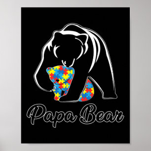 Fun Papa Bärenautismus Aufklärungsfunktion Autismu Poster