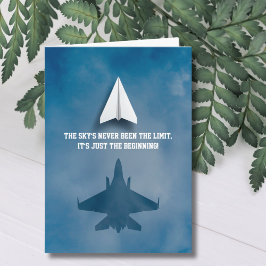 Fun Paper Airplane & Jet Fighter Airplane, Birthda Karte