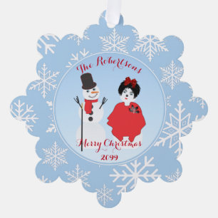 Fun Paper Ornament Card von Snowman Family Karte