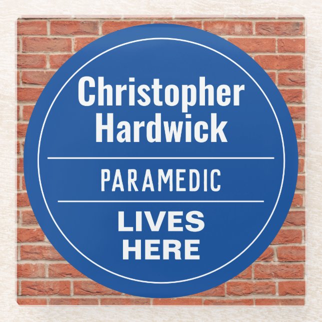 Fun paramedic Wall Plaque Style Glass Untersetzer (Vorderseite)