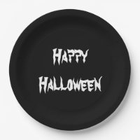 Fun Party Black Happy Halloween Papierplatte