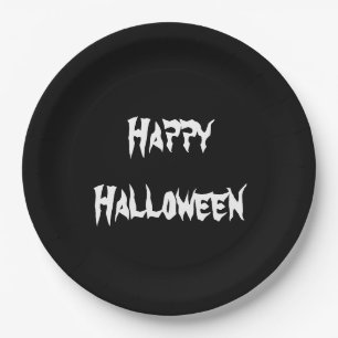 Fun Party Black Happy Halloween Papierplatte Pappteller