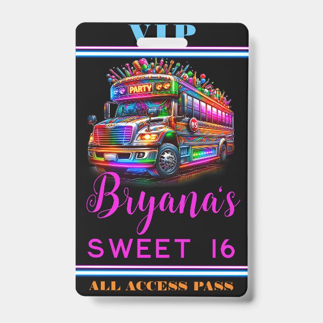 Fun-Party-Busfahrer leuchten VIP-Pass Ausweis (Front)