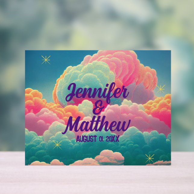 Fun Pastel Cotton Candy Clouds Acrylschild (Neutral)