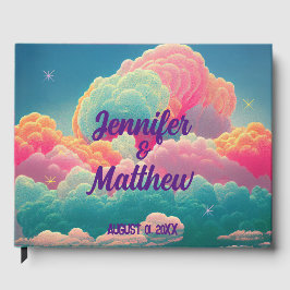Fun Pastel Cotton Candy Clouds Gästebuch