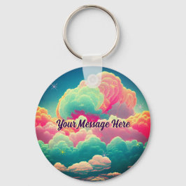 Fun Pastel Cotton Candy Clouds Schlüsselanhänger