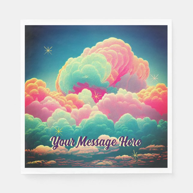 Fun Pastel Cotton Candy Clouds Serviette (Vorderseite)