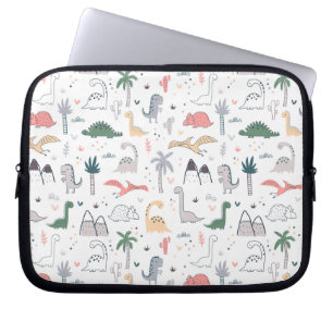 Fun Pastel Dinosaur Scene Pattern Laptopschutzhülle