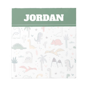 Fun Pastel Dinosaur Scene Pattern Notizblock