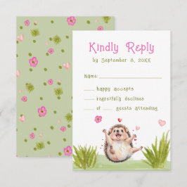 Fun Pastel Igel Garden Party Kinderdusche UAWG RSVP Karte