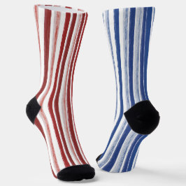 Fun Patriotic Mismatch Stripe Odd Socks Socken