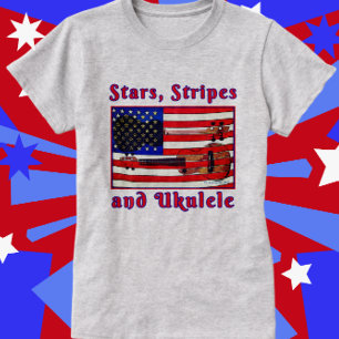 Fun Patriotic Ukulele Flag mit US Flagge T-Shirt