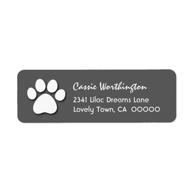 Fun Paw Print für Hund Lover V21 GRAY und WHITE (Vorne)