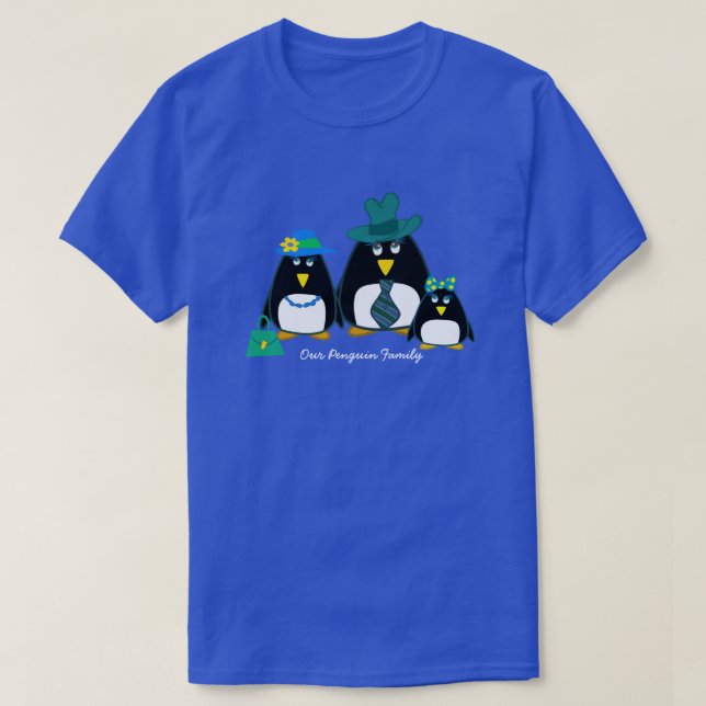Fun Penguin Familie von 3 Weihnachten T-Shirt (Design vorne)