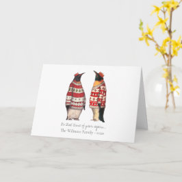 Fun Penguin Winterurlaubskarte, Weihnachtspulli Karte