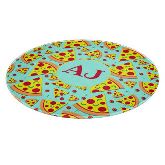 Fun Pepperoni Pizza Slices Food Pattern Schneidebrett