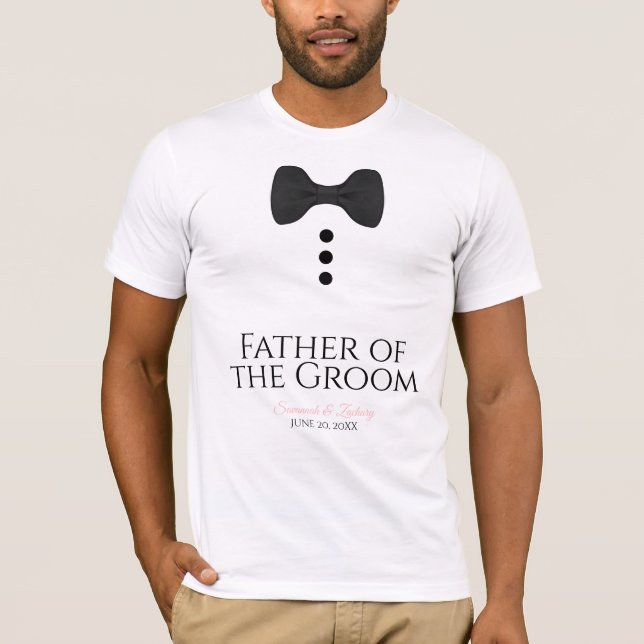Fun Père de la Cravate noire T-shirt Mariage (Devant)