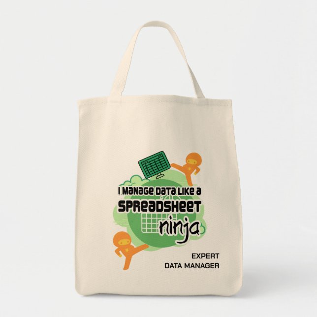 Fun Personalisiert Data Manager SPREADSHEET NINJA Tragetasche (Vorne)
