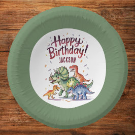 Fun Personalisiert Dinosaur Geburtstag Pappteller