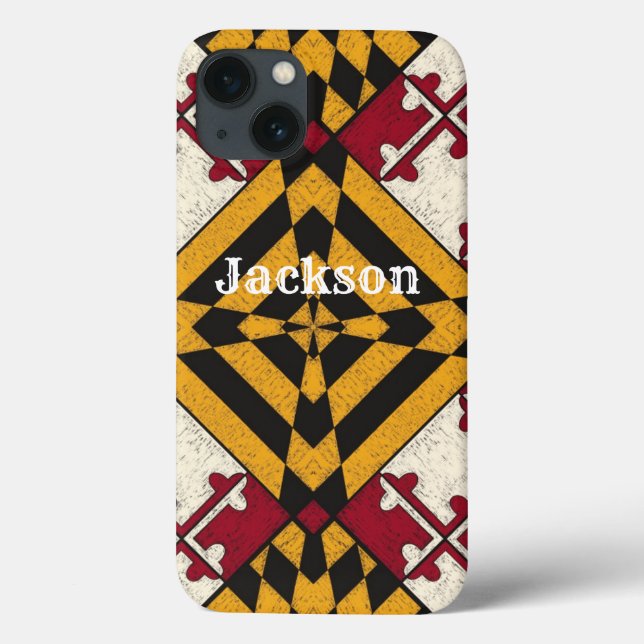Fun Personalisiert iPhone Case Maryland Flag Graph (Rückseite)