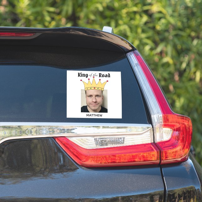 Fun Personalisiert Road King Crown Foto Aufkleber (Auto Seite)