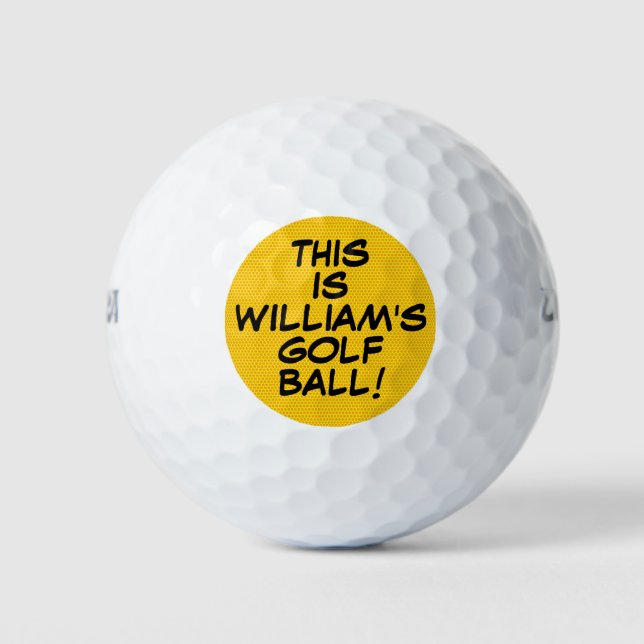 Fun Personalisiertes Comic Book Message Name Golfball (Vorderseite)