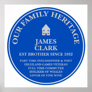 Fun Personalized Family Heritage Plaque Poster