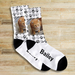 Fun Pet Foto Anpassen Dog Cat Paw Personalisiert Socken