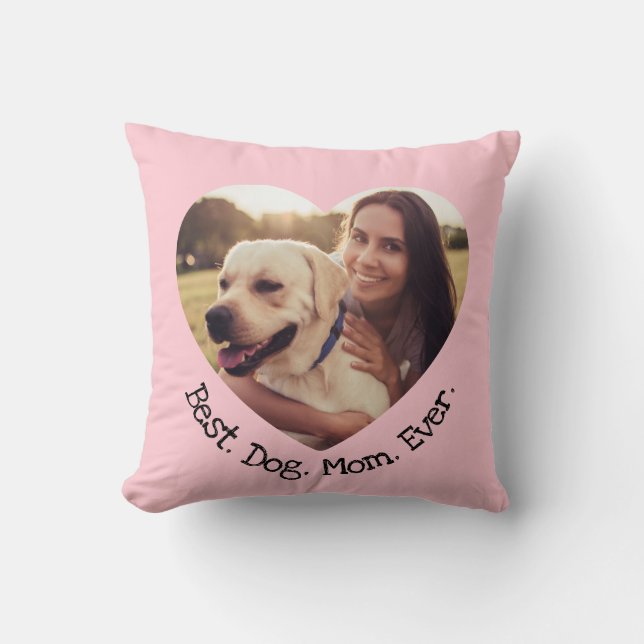 Fun Pet Foto Personalisiert Beste Hunde Mama je ro Kissen (Vorderseite)
