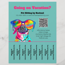 Fun Pet Sitter Dog Walker Business Tee Sheet Flyer