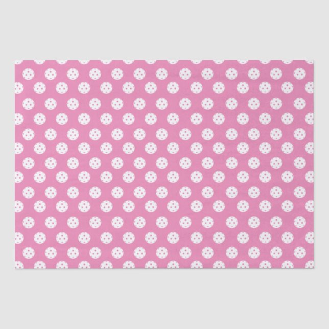 Fun Pickleball Muster Pink White Sports Balls Seidenpapier (Vorderseite)