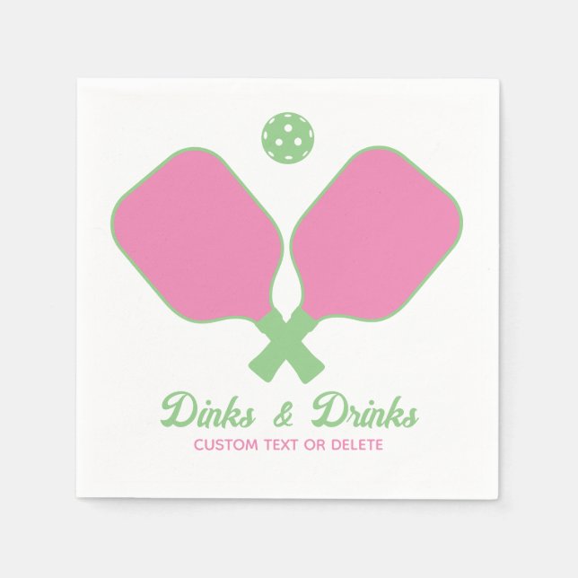 Fun Pickleball Party Dinks and Drinks Custom Text Serviette (Vorderseite)