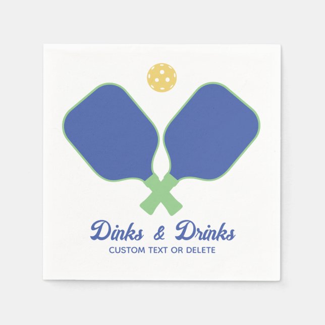 Fun Pickleball Party Dinks and Drinks Custom Text Serviette (Vorderseite)
