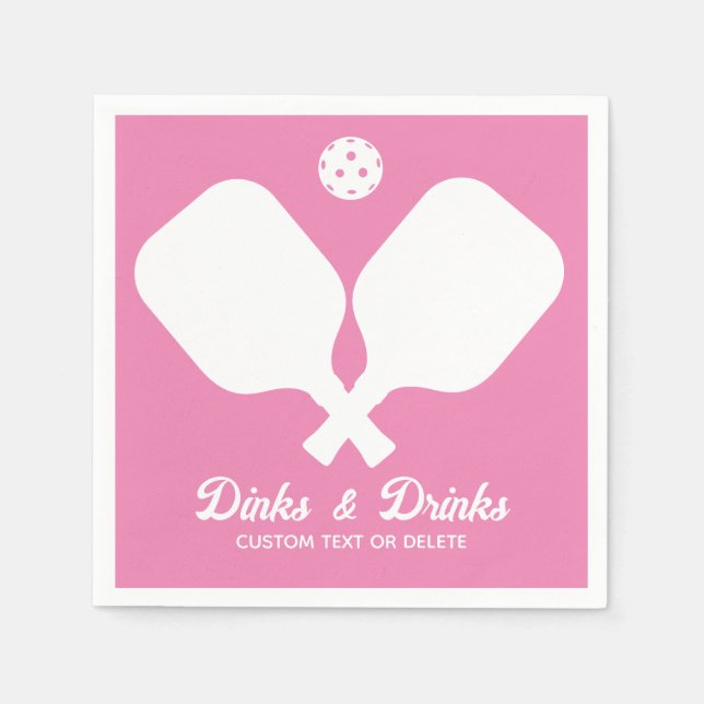 Fun Pickleball Party Dinks und Drinks Custom Text Serviette (Vorderseite)
