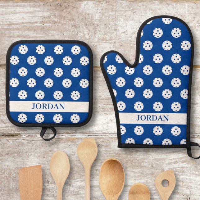 Fun Pickleball Pattern Player Geschenk Benutzerdef Ofenhandschuh & Topflappen-Set (Von Creator hochgeladen)