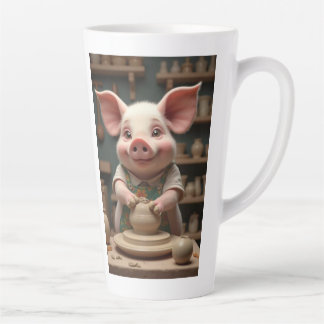Fun Piggy Töpferkünstler Latte Tasse