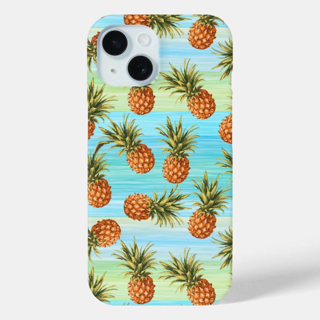 Fun Pineapass Fruit Pattern Wasserfarben Kunst Str Case-Mate iPhone Hülle (Rückseite)