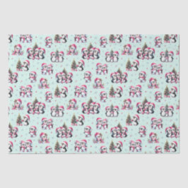 Fun Pinguins Muster Minze Grün und Rosa Weihnachte Seidenpapier