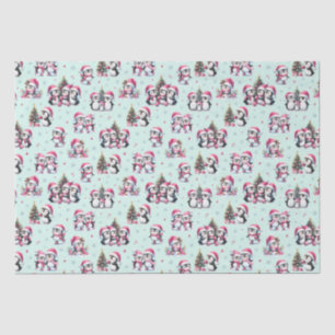Fun Pinguins Muster Minze Grün und Rosa Weihnachte Seidenpapier