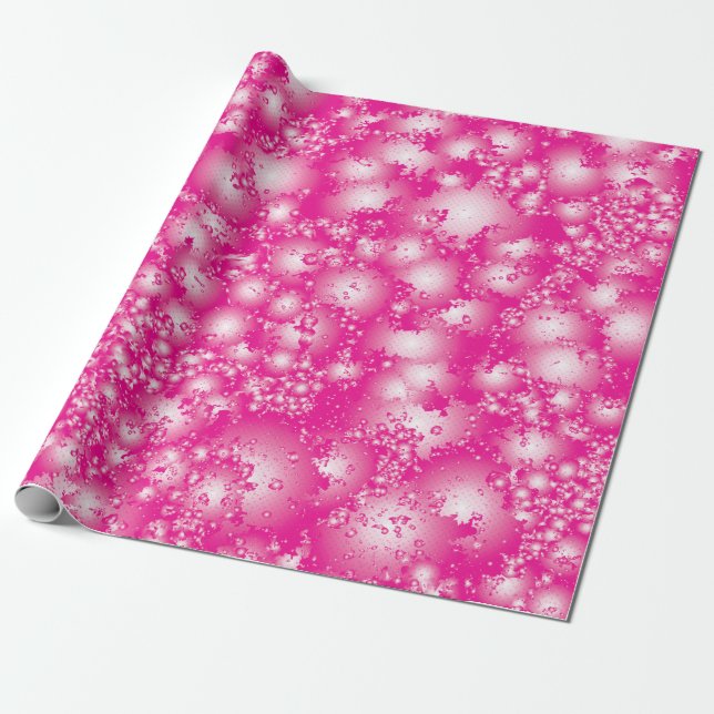 Fun PINK Abstrakt Ink Super Splash Muster Geschenkpapier (Ungerollt)