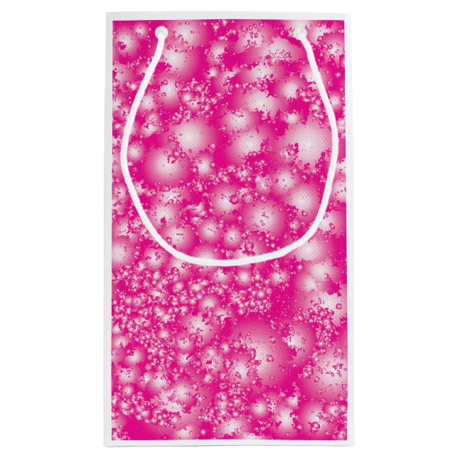 Fun PINK Abstrakt Ink Super Splash Muster Kleine Geschenktüte (Rückseite)